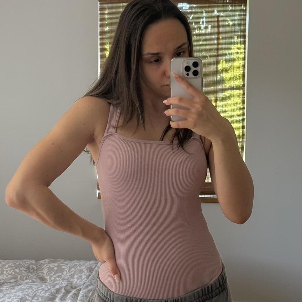 Women's Pink Ribbed Tank Top